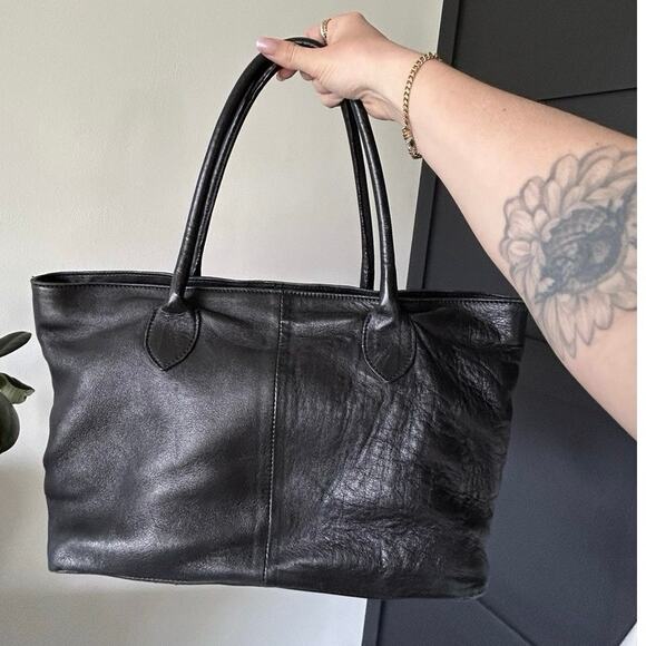 Roberto Pancani Firenze Italy Leather & Pony Hair Handbag Checkered Woven Tote - Picture 2 of 2